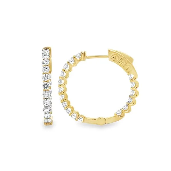 1.48ct. TW Inisde-Out Hoop Earrings Classic Creations In Diamonds & Gold Venice, FL