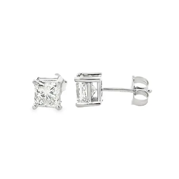 1.42ct. TW Princess Cut Diamond Stud Earrings Image 2 Classic Creations In Diamonds & Gold Venice, FL
