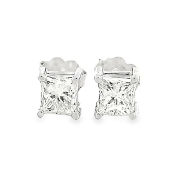 1.42ct. TW Princess Cut Diamond Stud Earrings Classic Creations In Diamonds & Gold Venice, FL