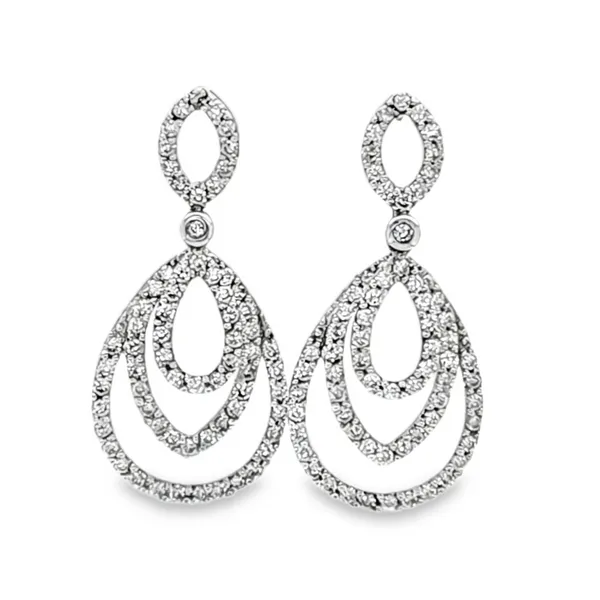 14K White Gold Teardrop Diamond Dangle Earrings – 2.00ct TW Classic Creations In Diamonds & Gold Venice, FL