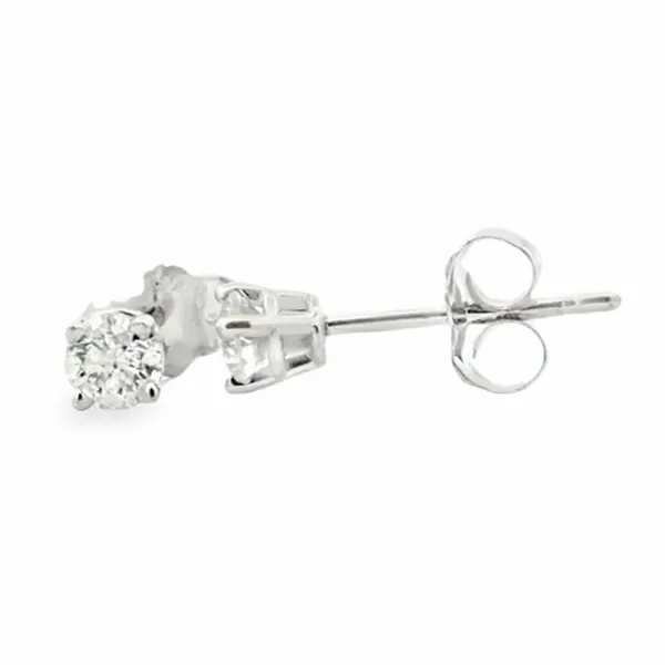 14K White Gold RBC Diamond Stud Earrings 4 Prong Basket Settings 20ct TW IJ SI2 Classic Creations In Diamonds & Gold Venice, FL