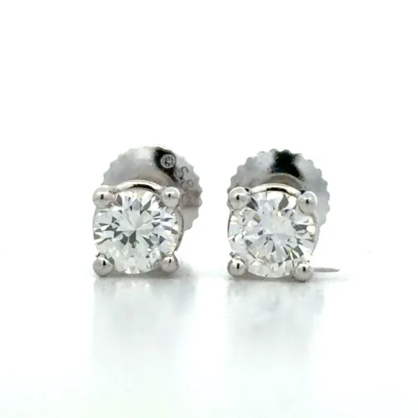 14K White Gold RBC Diamond Stud Earrings 4 Prong Basket Settings Screw Backs 75ct TW FG SI1 Classic Creations In Diamonds & Gold Venice, FL