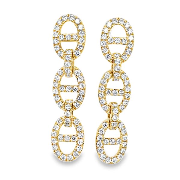 14K Yellow Gold Diamond Encrusted Anchor Link Chain Drop Earrings | 0.77 CTW Classic Creations In Diamonds & Gold Venice, FL