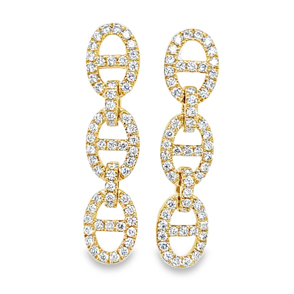 14K Yellow Gold Diamond Encrusted Anchor Link Chain Drop Earrings | 0.77 CTW Classic Creations In Diamonds & Gold Venice, FL