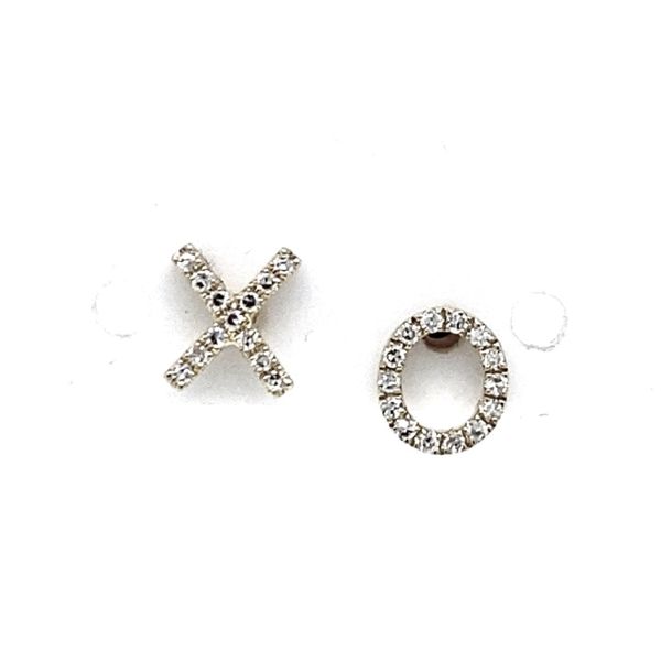 R and J 14K Yellow Gold Diamond XO Stud Earrings 0.09 CT | 0.6 DWT Classic Creations In Diamonds & Gold Venice, FL