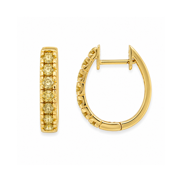 14K Yellow Gold Color-Treated Yellow Diamond Huggie Earrings – 0.70 CTW Classic Creations In Diamonds & Gold Venice, FL