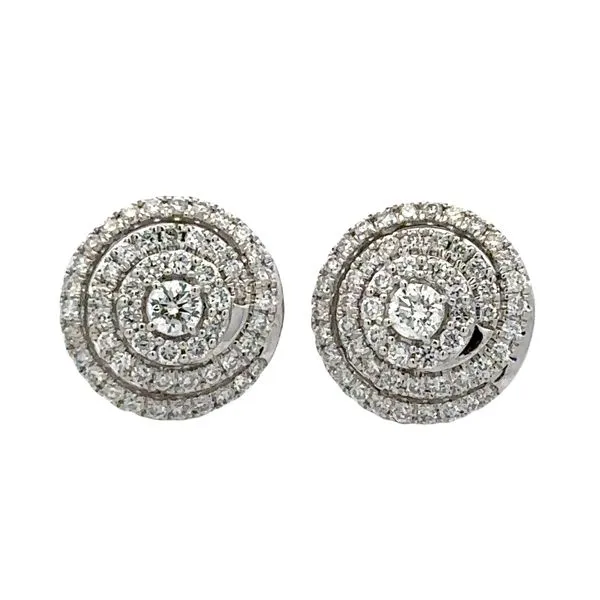 Micro Pave' Diamond Swirl Stud Earrings Classic Creations In Diamonds & Gold Venice, FL