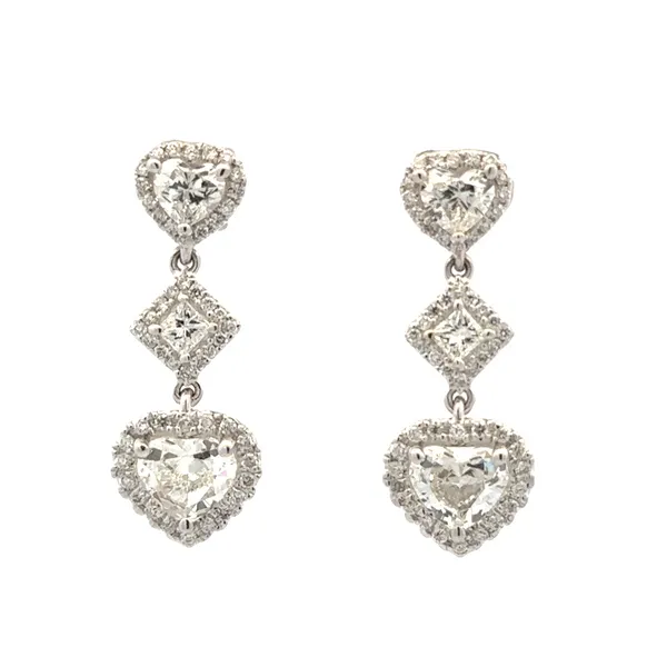 2.95ct. TW Heart Shaped Diamond Dangle Earrings Lab Grown Classic Creations In Diamonds & Gold Venice, FL