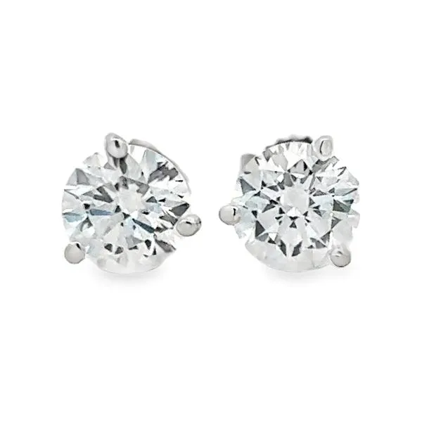 1.50ct TW Lab Grown Diamond Stud Earrings in 14K White Gold – Round Brilliant, F–G VS1–VS2 Classic Creations In Diamonds & Gold Venice, FL