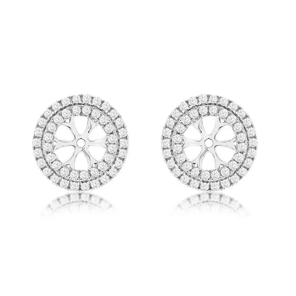 Double Halo Diamond Earring Jackets Classic Creations In Diamonds & Gold Venice, FL