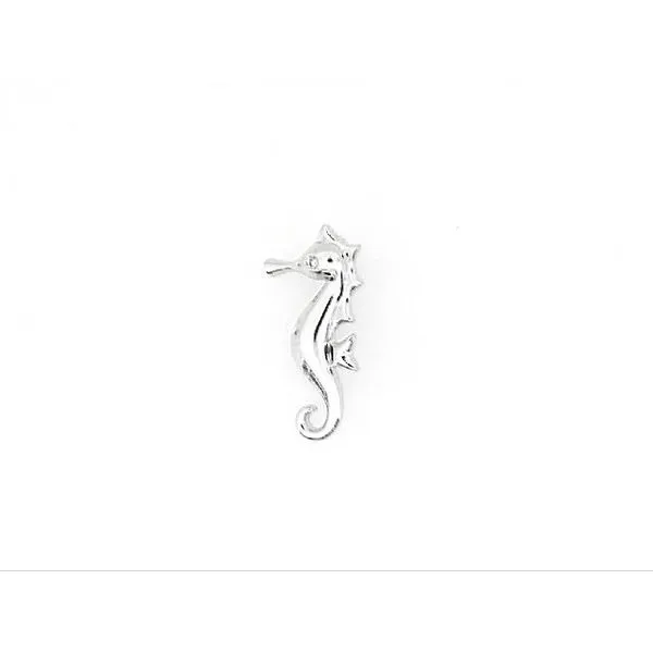 14K White Medium Diamond Eye Puffed Seahorse Diamond Eye Pendant Classic Creations In Diamonds & Gold Venice, FL