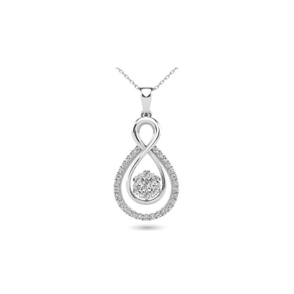 14K Diamond Cluster Infinity Pendant Classic Creations In Diamonds & Gold Venice, FL