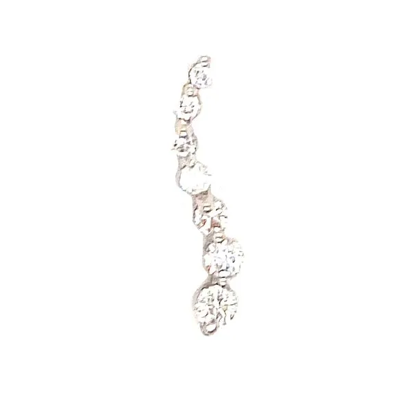 14K White Gold Round Brilliant Cut Diamond Journey Pendant Classic Creations In Diamonds & Gold Venice, FL