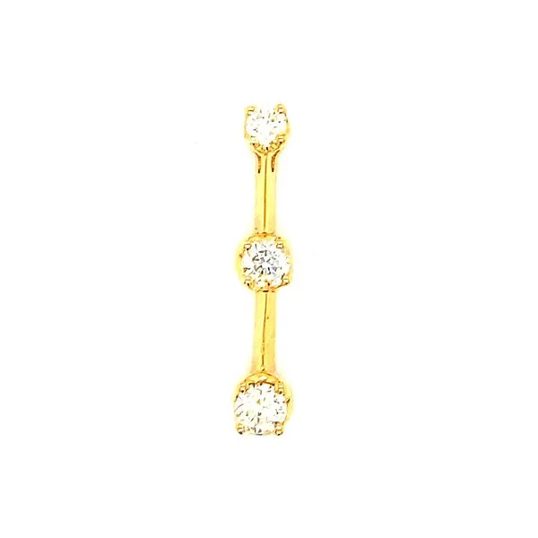 14K Yellow Gold Hinged Bar Diamond Estate Pendant Classic Creations In Diamonds & Gold Venice, FL