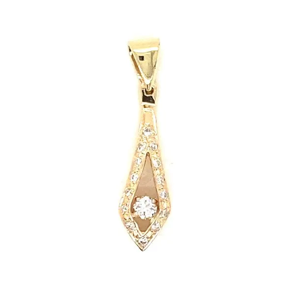 14K Yellow Gold Pavé Diamond Spear Pendant Classic Creations In Diamonds & Gold Venice, FL