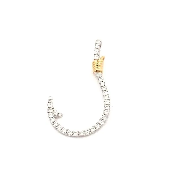 14K Diamond Hook Pendant Classic Creations In Diamonds & Gold Venice, FL