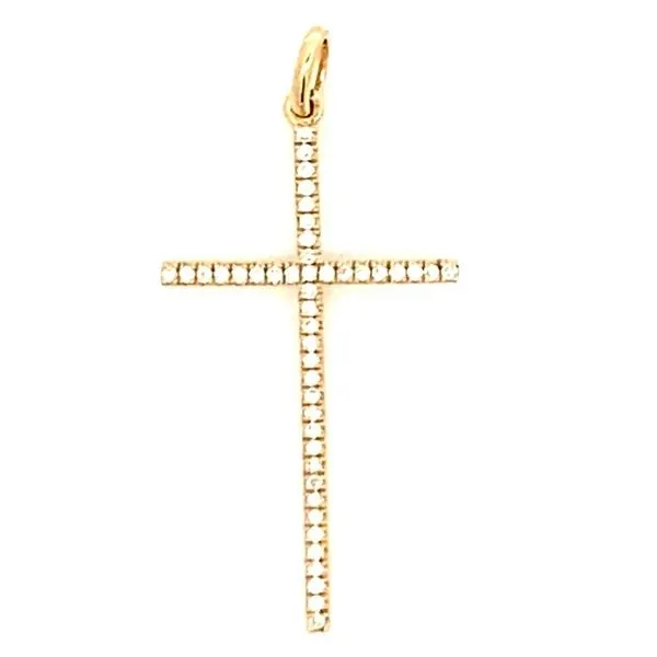 14K Diamond Cross Pendant Classic Creations In Diamonds & Gold Venice, FL