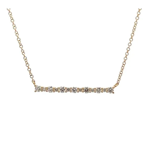 Horizontal Diamond Bar Necklace Classic Creations In Diamonds & Gold Venice, FL