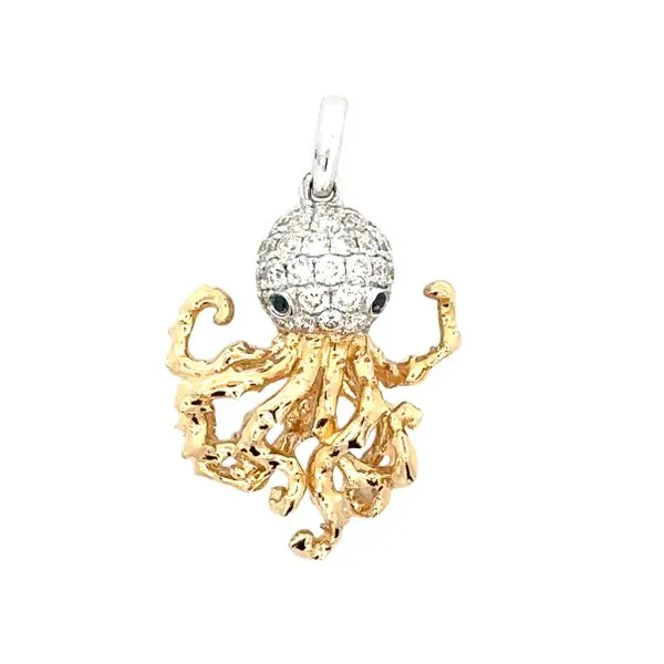 Diamond & Sapphire Octopus Pendant Classic Creations In Diamonds & Gold Venice, FL