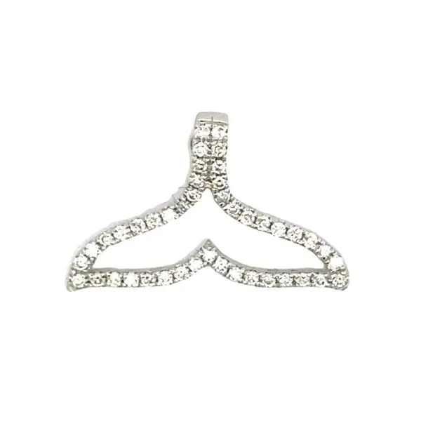 14K White Gold Micro Pavè Diamond Whales Tail Pendant Classic Creations In Diamonds & Gold Venice, FL