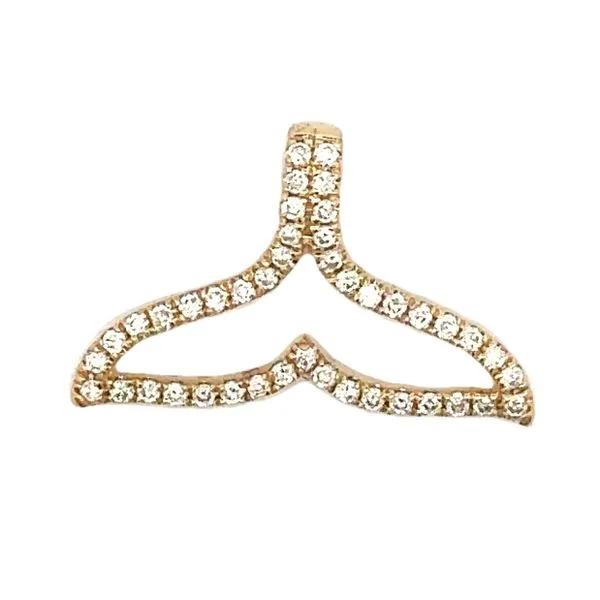 14K Yellow Gold Micro Pavè Diamond Whales Tail Pendant Classic Creations In Diamonds & Gold Venice, FL