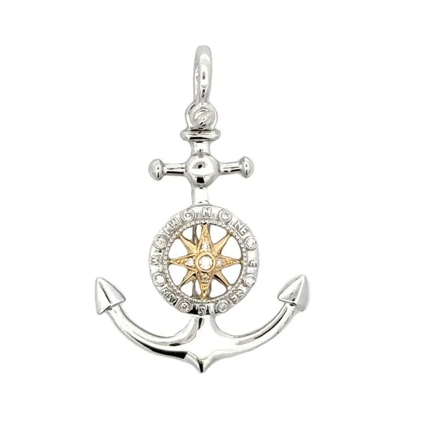 Diamond Compass Anchor Pendant Classic Creations In Diamonds & Gold Venice, FL
