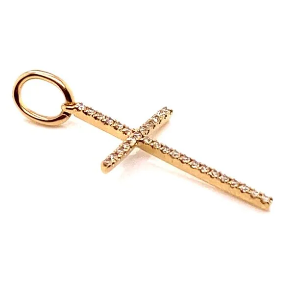 19mm Micro Pave' Diamond Cross Image 2 Classic Creations In Diamonds & Gold Venice, FL