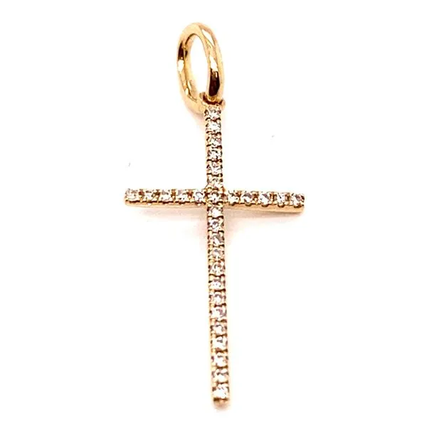 19mm Micro Pave' Diamond Cross Classic Creations In Diamonds & Gold Venice, FL