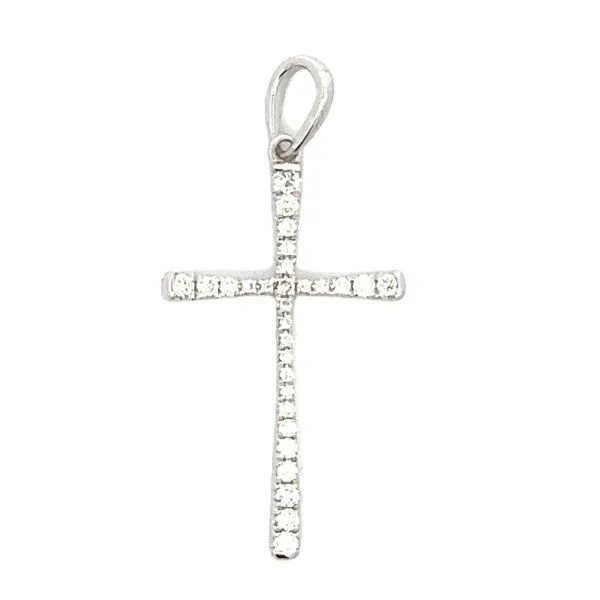 21.3mm Concave Micro Pave' Diamond Cross Classic Creations In Diamonds & Gold Venice, FL