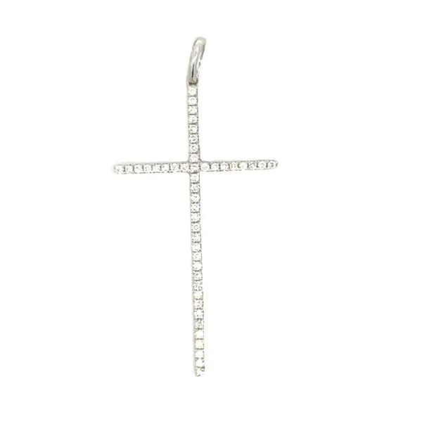 33.4mm Micro Pave' Diamiond Cross Classic Creations In Diamonds & Gold Venice, FL