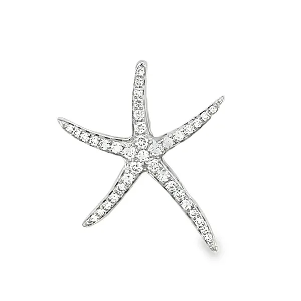 14K White Gold Pavè Diamond Dancing Starfish Pendant Classic Creations In Diamonds & Gold Venice, FL