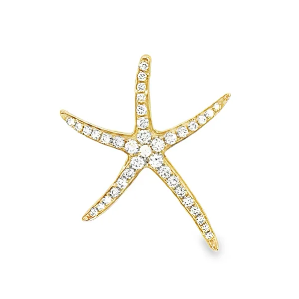 14K Yellow Gold Pavè Diamond Dancing Starfish Pendant Classic Creations In Diamonds & Gold Venice, FL