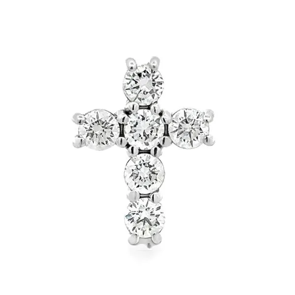 14K White Gold Diamond Cross Pendant Classic Creations In Diamonds & Gold Venice, FL