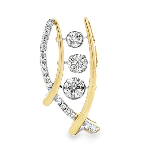 14K Yellow And White Gold Abstrac Twinkling Diamond Pendant Classic Creations In Diamonds & Gold Venice, FL
