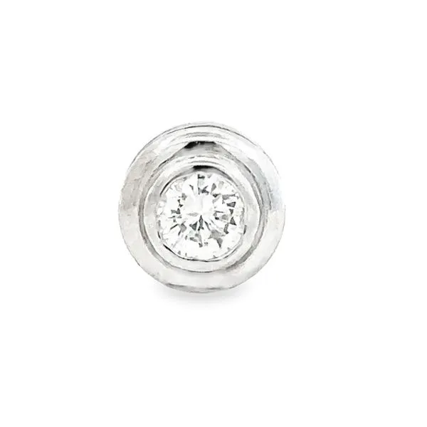 14K White Gold Round Brilliant Cut Bezel Set Diamond Solitaire Pendant Classic Creations In Diamonds & Gold Venice, FL