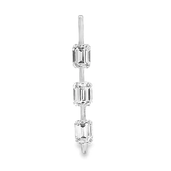 14K White Gold 1.0ct. Emerald Cut Diamond Bar Pendant Classic Creations In Diamonds & Gold Venice, FL
