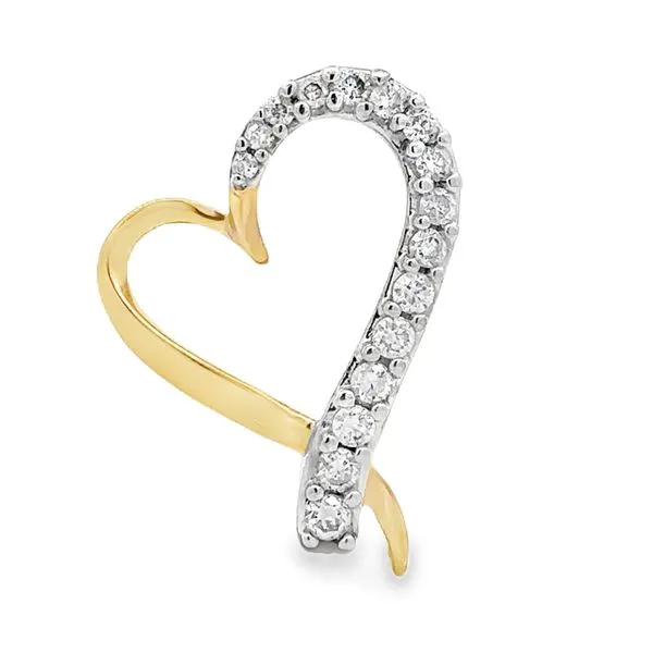 10K Yellow Gold Crossover .50ct. Diamond Heart Pendant Classic Creations In Diamonds & Gold Venice, FL
