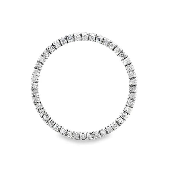 10K White Gold .55ct. Diamond Circle Pendant Classic Creations In Diamonds & Gold Venice, FL