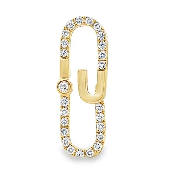 14K Yellow And White Gold Transformable Micro Pavè Round Brilliant Cut Diamond Heart/Safety Pin Pendant Image 2 Classic Creations In Diamonds & Gold Venice, FL