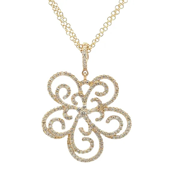 Diamond Encrusted Flower Pendant Classic Creations In Diamonds & Gold Venice, FL