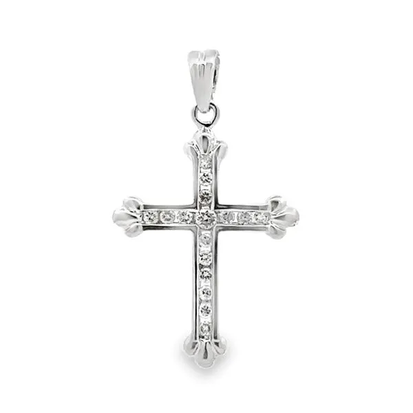 Channel Set Diamond Cross Classic Creations In Diamonds & Gold Venice, FL