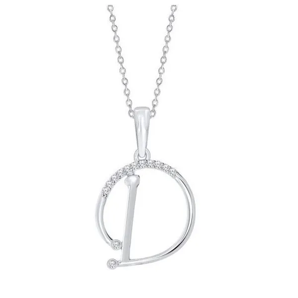 10K "D" Diamond Initial Necklace Classic Creations In Diamonds & Gold Venice, FL