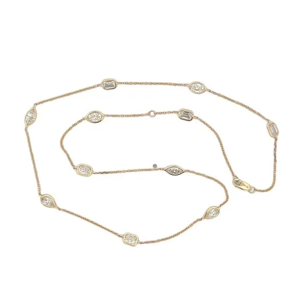 4.39ct. TW Multi Shape Diamond Station Necklace Classic Creations In Diamonds & Gold Venice, FL