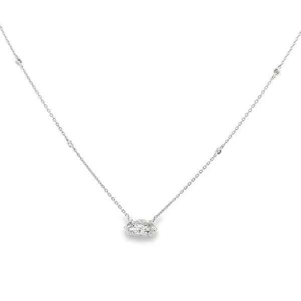 East to West Set 1.34ct. TW Marquise Diamond Solitaire Necklace Classic Creations In Diamonds & Gold Venice, FL