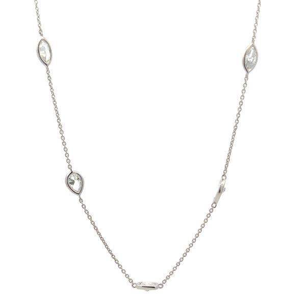 Lab Grown Multi-Shape Diamond Station Necklace | 4.43 CTW | 14K White Gold Classic Creations In Diamonds & Gold Venice, FL