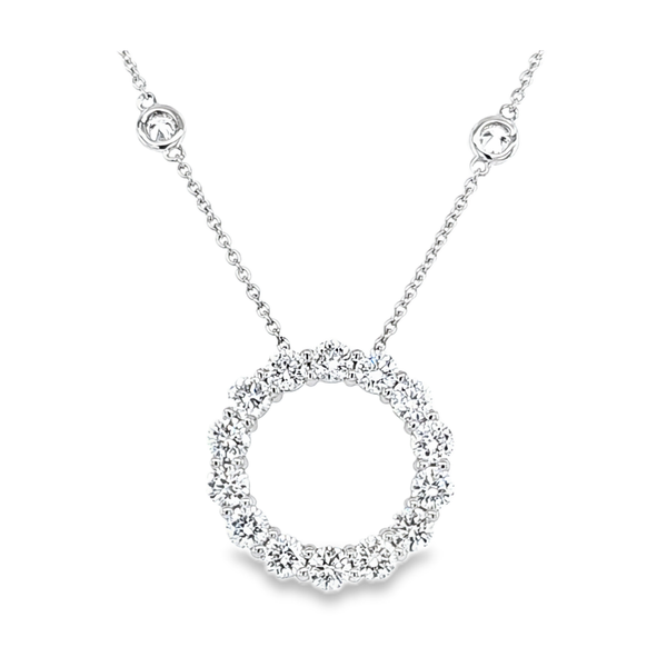 Lab Grown 14K White Gold Diamond Circle Station Necklace 1.77 CTW Classic Creations In Diamonds & Gold Venice, FL