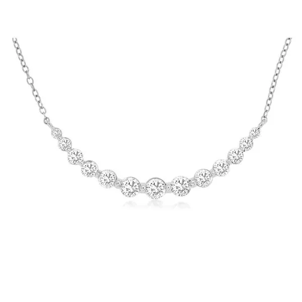 Curved Dia Bar Necklace Classic Creations In Diamonds & Gold Venice, FL