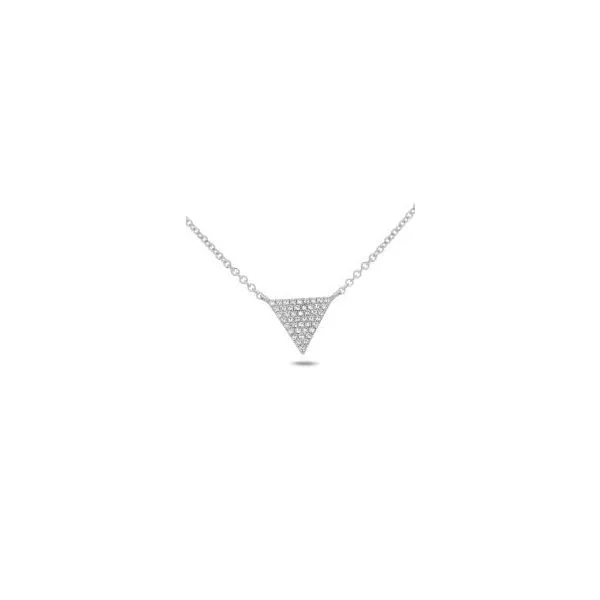 Miro Pave' Diamond Triangle Necklace Classic Creations In Diamonds & Gold Venice, FL