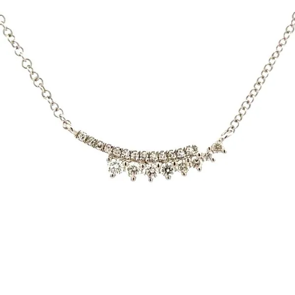 Curved Diamond Bypass Bar Necklace Classic Creations In Diamonds & Gold Venice, FL