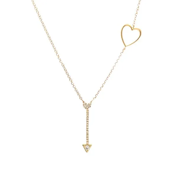 Pave' Diamond Arrow w/Side Heart Necklace Classic Creations In Diamonds & Gold Venice, FL